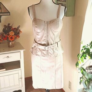 NWT Haute Monde Faux Leather Two Piece Skirt and Top Coquette Baddie